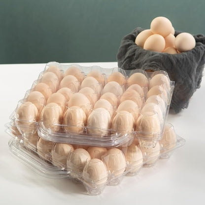 30 Piece Portable Transparent Egg Cartons,Plastic egg carton with handle,Specification 5×6 Plastic Large egg Carton For Family, Farm, Markets. (5x6 30 portable bulk egg cartons)
