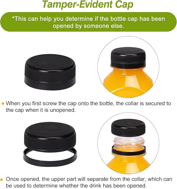 TOMNK 6pcs Juice Bottles, 16oz Reusable Plastic Juice Bottles with Caps and Labels, Funnel, Brush Beverage Containers for Juicing, Smoothies, Tea, Milk