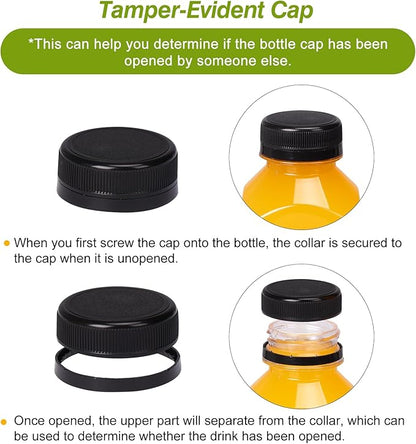 TOMNK 6pcs Juice Bottles, 16oz Reusable Plastic Juice Bottles with Caps and Labels, Funnel, Brush Beverage Containers for Juicing, Smoothies, Tea, Milk