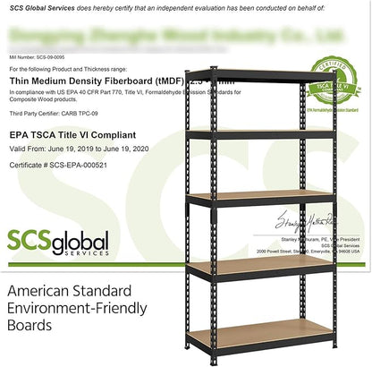 Topeakmart 3PCS 5-Tier Utility Shelves, Metal Storage Shelves Garage Shelving Unit Adjustable Garage Storage Shelves Storage Racks Heavy Duty Shed Shelving- Black, 35.5 x 17.5 x 72 Inch