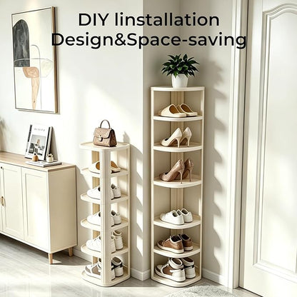 UFORU 9 Tier Vertical Shoe Rack,Corner Shoe Organizer for Entryway,Narrow Free Standing Shoe Organizer for Small Spaces,Tall Shoe Rock for Closet,Easy Assembly Shoe Storage Stand