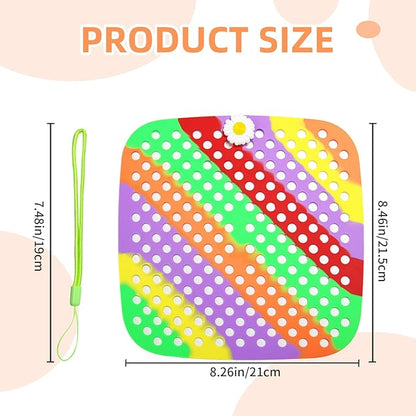 2PCS Shoe Charm Organizer - Hanging Silicone Shoe Charm Holder with 194 Holes, Portable Display Net for Shoe Charms (Black & Colorful)