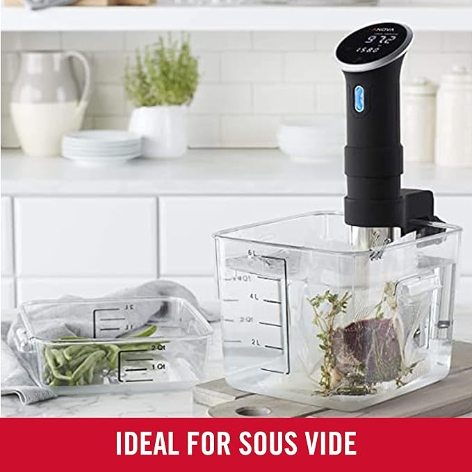 Rubbermaid Commercial Products Space Saving Square Food Storage Container 12 Quart Clear for Kitchen/Sous Vide/Meal Prep,(Pack of 6)