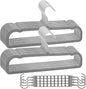 Velvet Pants Hangers Non Slip, 30 Pack Velvet Hangers for Closet with Porous Hooks, Strong Durable Space Saving Slim Clothes Hanger, Ultra Soft Flocked Hanger for Pants/Shirts/Bra/Shorts (Grey)