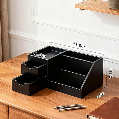 Countertop Perfume & Makeup Organizer - Wooden Rack, Cologne Stand Shelves & Skincare Organizer for Bedroom Dresser, Organizador de Perfumes Estante para Perfumes (Middle, 01) (Black, 01)
