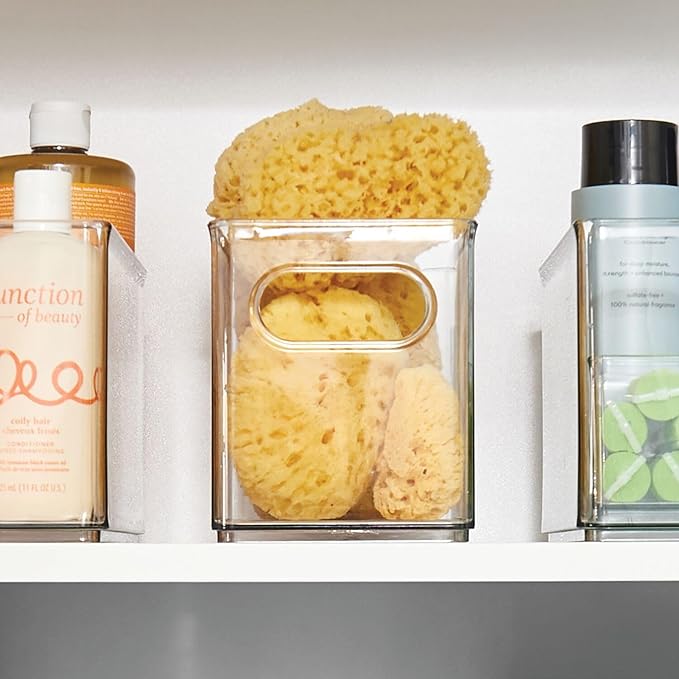 iDesign Slim Clear Plastic Stackable Storage Bin - Narrow Fridge, Pantry, or Kitchen Cabinet Organizer