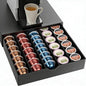 Coffee Pods Drawer Organizer Compatible with Nespresso Vertuo Pods Holds Up to 60 Small or 40 Large (Black)
