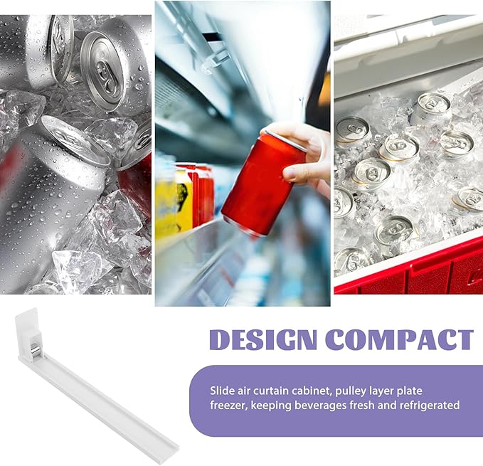 FRCOLOR Drink Organizer for Fridge Automatic Can Dispenser Pusher White Plastic Beverage Storage for Retail Stores and Home Refrigerators