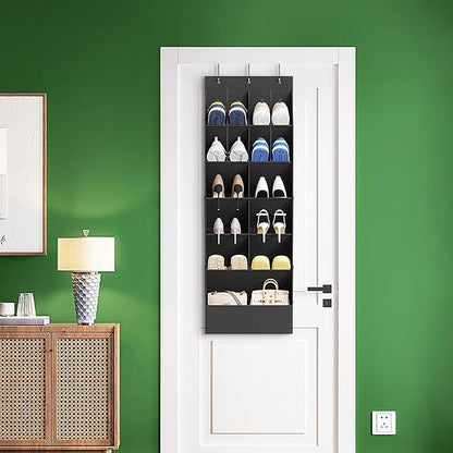 Over The Door Shoe Organizer, 11-Pocket Large Capacity Oxford Shoe Rack, 47.24 Inches Space-Saving Home Storage For Sneakers, Women's High Heels, And Accessories