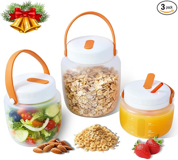 Airtight Silicone Food Storage Containers Set - Leakproof Food Canister Jars with Vent Lid, Handle for Outdoor, Collapsible Reusable Kitchen Pantry Organization Canisters, Dishwash Micro Safe,3 Pack
