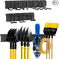 Garage Tool Organizer Wall Mount, Easy to 64inch Install Heavy-Duty Garage Storage System with Adjustable 9 Hooks, Garden Tool Rack for Shovels, Rakes, Yard Tools