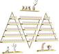 EBANKU 6PCS Nail Polish Racks 5 Tiers Nail Polish Shelf for Wall Triangular Display Rack Cosmetic Display Cases Lipstick Perfume Wall Shelf Essential Oil Organizers for Home Spa Nail Salon Shop(Gold)