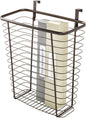 iDesign Steel Over-The-Cabinet Waste Basket or Storage Bin, The Axis Collection, 7.1" x 12.2" x 14.2", Bronze