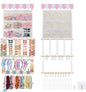 New Upgraded Bow Organizer for Girls, Headband Holder w/ 9 Mesh Pockets,Hair Bow Holder Clip Organizer, Wall Hair Accessories Organizer for Baby Girl Nursery Decor(32x15inch,Beige Pink)