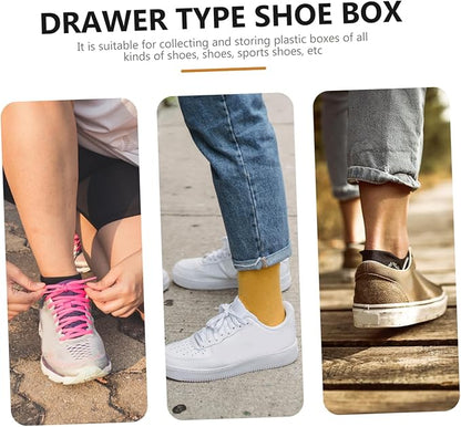 PRETYZOOM Male Shoe Box Storage 2 Pack of Footwear Containers Simple and Practical Design