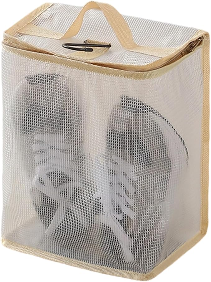 PVC Shoe Organizers for Travel with Meshes Design to Odors Ideal for Suitcases Backpacks and Home Closet Storage Hanging Shoe Organizers
