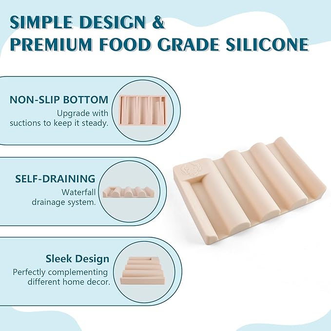 Silicone Soap Dish,Self Draining Soap Holder Perfect for Shower,Bathroom Sink,Kitchen Sink & Travel,Non-Slip Bar Soap Holder Extend Soap Life,Keep Soap Bars Dry & Easy Cleaning Pink-1Pcs