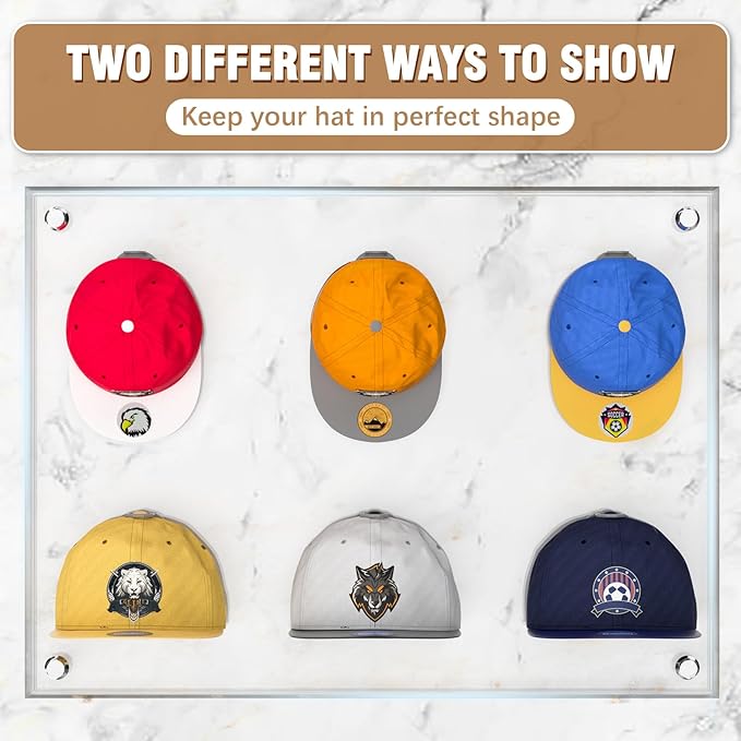 Niunuerga 48 Pack Adhesive Hat Hooks for Wall, Super Strong Hat Rack for Baseball Caps, Minimalist Hat Organizer Display for Home Decor, Hat Hangers Holder for Wall, Door, Closet, No Drilling (Gray)