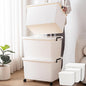 YUNGSHY 60 Quart white plastic large storage bins with lids,Durable Nestable container Secure Pull Handle organizing for home,school and office (white, 3 L)