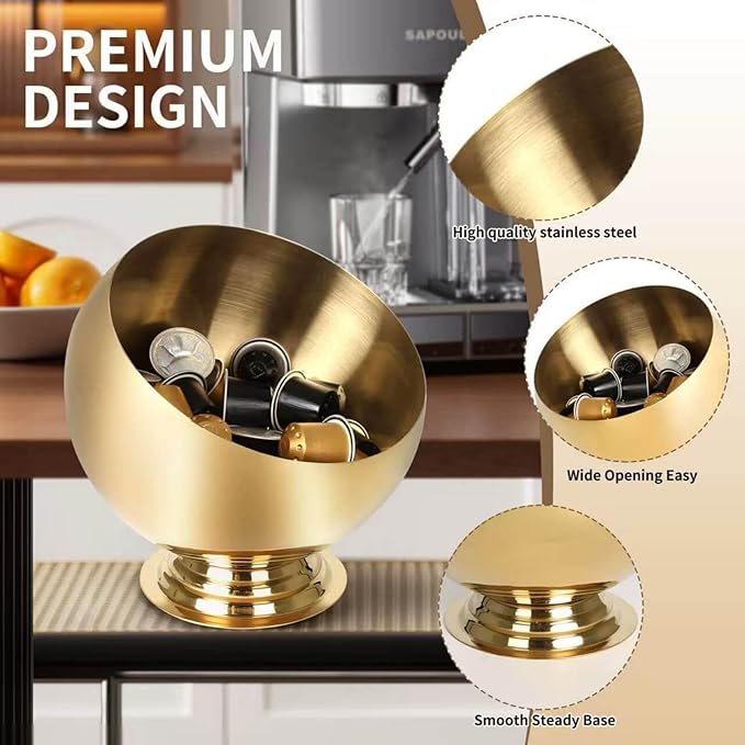 Coffee Pod Holder-Coffee Pod Storage-K Cup Holder-Espresso Pod Holder-Coffee Pod Organizer（GOLD