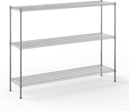 18" Deep x 72" Wide x 54" Height Wire Shelving Kit | 3-Tier | NSF Commercial Storage Rack Unit
