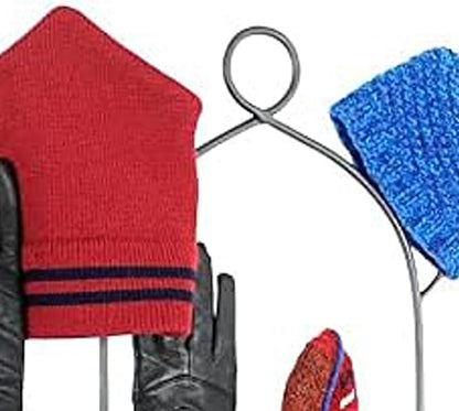 Mitten and Hat Drying Rack Tree – Freestanding Wrought Iron Accessory Holder with 10 Hooks, Graphite Powder-Coated Finish – Winter Gear Organizer for Gloves, Hats, Scarves, and Coats