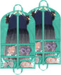 KEEGH CLear Garment Bags for Dance Costumes 40 inch Dance Garment Bags for Dancers Hanging Clothes for Closet Storage, with 4 Zipper Pockets for Dance Competitions, Ballet, Theatre, 2 Pack, Green