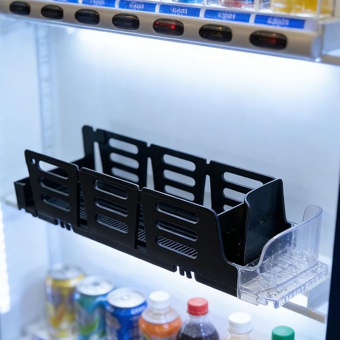 Auto-Push Soda Can Organizer for Refrigerator - Automatic Pushing Drink Dispenser - Fridge Beverage Rack Drink Organizer Holds Up to 4 Cans
