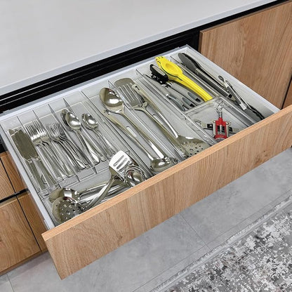 Glad Drawer Organizer Bin, 6x6 - Heavy Duty Clear Plastic Storage Tray for Junk Drawers, Kitchen Utensils, Bathroom Vanity, and Organizing Pantry - BPA Free, Food Safe, Non Slip