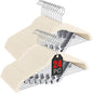 Korpai 24-Pack Beige Velvet Hangers with Clips Adjustable,Adult Hangers,Outfit Hangers,Heavy-Duty,Non-Slip,Space Saving, Felt Hanger for Pants, Skirts, Suits,Coats, Dresses ect.