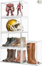 DAOOH 5 Pack XXX-Large Extra Large Acrylic Display Case 17''x13''x13'' Transparent Shoe Display Case Sneaker Storage Clear Stackable Boot & Shoe Boxes Large Showcase for Helmet, Figures Collectibles
