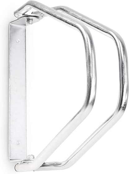 a Relaxdays Bicycle Stand for Wall Mounting, Wall Mount for 1 Bike, Galvanised, Adjustable, HBT: 32.5 x 9 x 28.5 cm, Silver