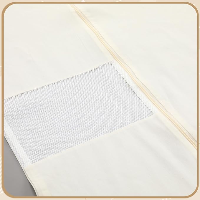 Aliceset 6 Pcs 24 x 65 inches Cotton Garment Bags for Hanging Clothes, Canvas Suit Bags for Clothes Coats Jackets Shirts Closet Storage Travel Gusseted Hanging Garment Cover