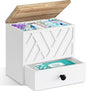 Tampon Holder for Bathroom Decor, Feminine Product Organizer with Lid and Drawer, Shark Week Tampon Storage, Wood Pad and Tampon Organizer for Toilet Organizer, Bathroom Accessories Box for Girl Stuff