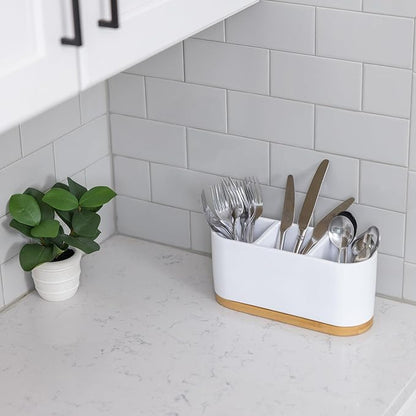 DAILY RITMO® White Countertop Silverware Holder
