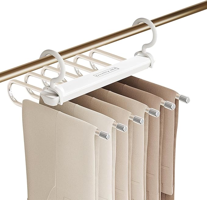 Ergocar Pants Hanger, Saving Space -Saving Metal Wardrobe Storage, Clothes Pants and Hanger, Multi -Function Scarf Storage and Storage Pants Jeans