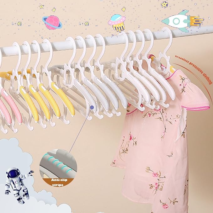 Baby Hangers,20pack Grey Kids Clothes Hanger Plastic, 11-14" Adjustable Bulk Perchas for Newborn, Non-Slip Children Outfit Bear Hanger for Girl Boy Toddler Infant Nursery