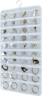 Hanging Jewelry Organizer for Closet Wall Door Double-Sided Jewelry Holder for Earrings, Necklaces, Rings 1 Pcs (White)