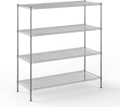 24" Deep x 60" Wide x 64" Height Wire Shelving Kit | 4-Tier | NSF Commercial Storage Rack Unit