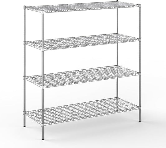 24" Deep x 60" Wide x 64" Height Wire Shelving Kit | 4-Tier | NSF Commercial Storage Rack Unit