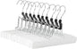 Amazon Basics Wooden Pants Hangers - White, (Pack of 60)