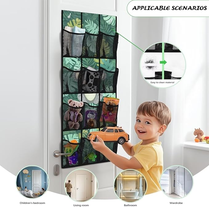 Cute Koala Door Hanger Organizer 12 Pockets Shoe Holder Hanger for Living Room Green Over The Door Shoe Organizer Space Saving Wall Hanging Storage for Bedroom