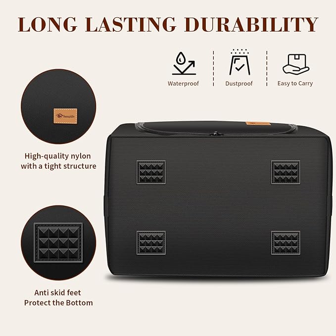 Samplife Baseball Cap Organizer Carrier, Hat Bag for Travel and Moving, Cap Traveling Case for Men, Portable Hat Storage box holder for 28 Caps Perfect for Home & On-the-Go (Black)