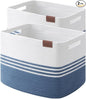 Storage Baskets, 42L*2 Pack Storage Baskets for Organizing, Laundry Basket for Closet, Cotton Rope Blanket Basket for Storage, Toy Storage Basket for Living Room, Laundry Room, Bedroom-Navy