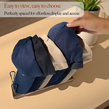 Hat Rack, Display Stand, 7-Cap Storage Organiser for Baseball Caps, Snapbacks, Fits on Tabletop, in Closet, Dressing Room