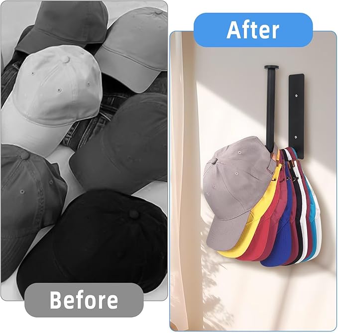 The fashionable carbon steel perforated hat frame is stable and orderly, creating an exclusive space for hats, which is convenient and neat. (white)