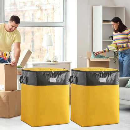 Upgrade Moving Bags Heavy Duty Extra Large,Heavy-Duty Storage Bags – Alternative to Moving Boxes, Plastic Storage Bins, Mattress Bags for Moving & College Essentials (yellow, 180L)
