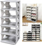 6-Tier Shoe Rack, Stackable Storage Organizer for Bedroom Entry, Adjustable Rack, Shoe Slots Shelf, Easy Tower Rack, Grey