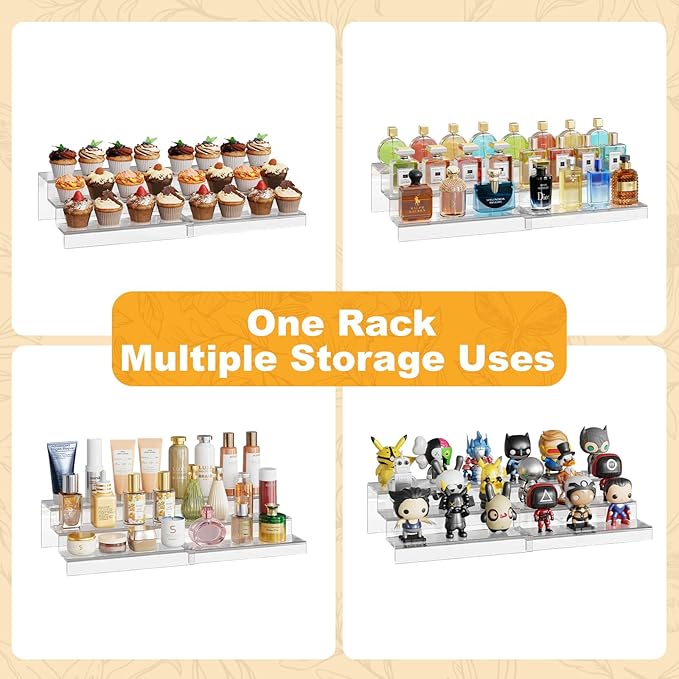 Adjustable Acrylic Can Rack Organizer for Pantry, 3 Tier Expandable Canned Storage Holder, Soda Can Dispenser Shelf Holds Up to 24 Cans, Clear Canned Display for Cabinet & Countertop (Patent Pending)