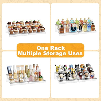 Adjustable Acrylic Can Rack Organizer for Pantry, 3 Tier Expandable Canned Storage Holder, Soda Can Dispenser Shelf Holds Up to 24 Cans, Clear Canned Display for Cabinet & Countertop (Patent Pending)
